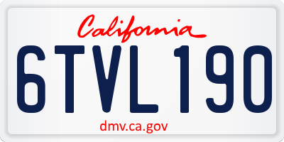 CA license plate 6TVL190