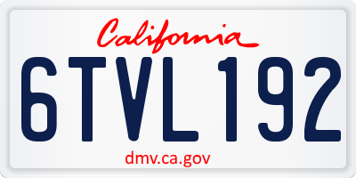 CA license plate 6TVL192