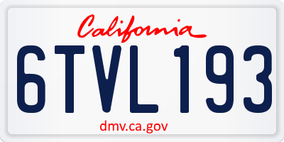 CA license plate 6TVL193