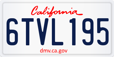 CA license plate 6TVL195