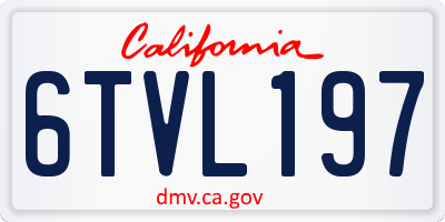 CA license plate 6TVL197