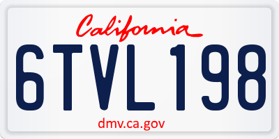 CA license plate 6TVL198