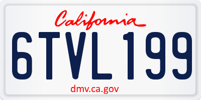 CA license plate 6TVL199
