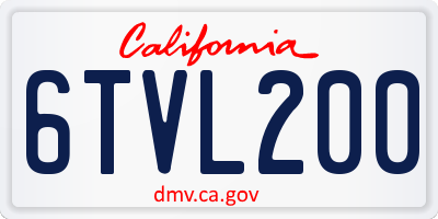 CA license plate 6TVL200