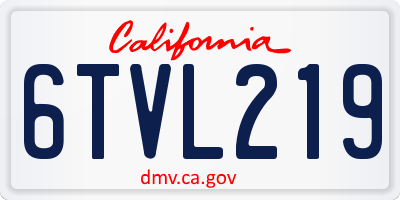 CA license plate 6TVL219