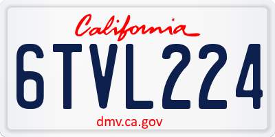 CA license plate 6TVL224