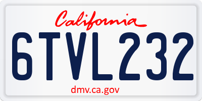 CA license plate 6TVL232