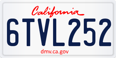 CA license plate 6TVL252
