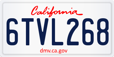 CA license plate 6TVL268