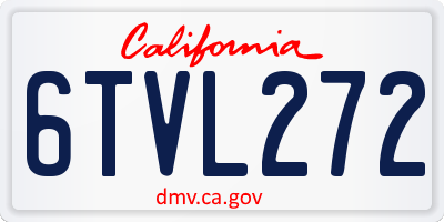 CA license plate 6TVL272