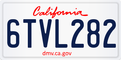 CA license plate 6TVL282
