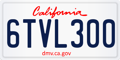 CA license plate 6TVL300