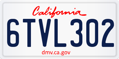CA license plate 6TVL302