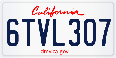 CA license plate 6TVL307