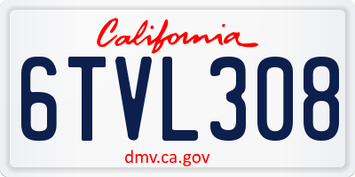 CA license plate 6TVL308