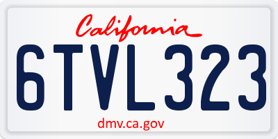 CA license plate 6TVL323