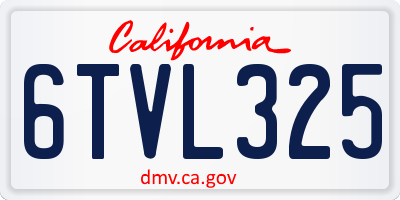 CA license plate 6TVL325