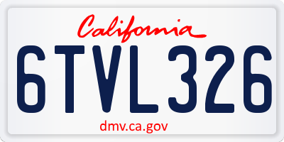 CA license plate 6TVL326