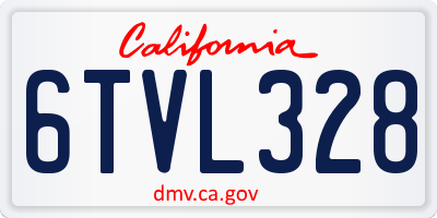 CA license plate 6TVL328