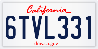 CA license plate 6TVL331