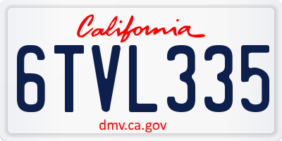 CA license plate 6TVL335
