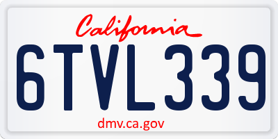 CA license plate 6TVL339