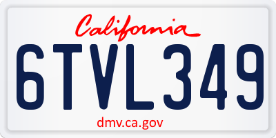 CA license plate 6TVL349