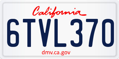 CA license plate 6TVL370