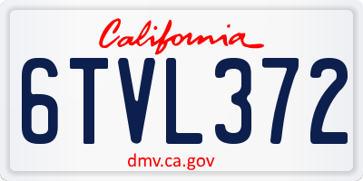 CA license plate 6TVL372