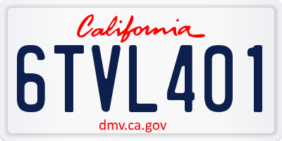 CA license plate 6TVL401