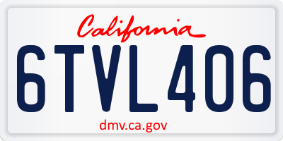 CA license plate 6TVL406