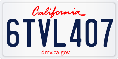 CA license plate 6TVL407