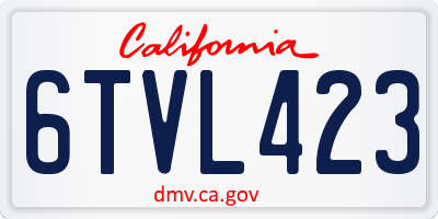 CA license plate 6TVL423