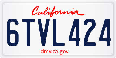 CA license plate 6TVL424