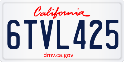 CA license plate 6TVL425