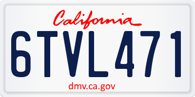 CA license plate 6TVL471