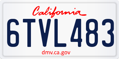 CA license plate 6TVL483