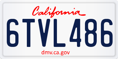 CA license plate 6TVL486