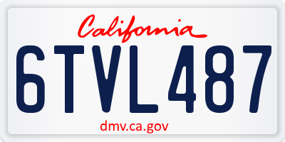 CA license plate 6TVL487