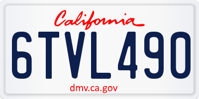 CA license plate 6TVL490