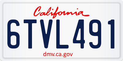 CA license plate 6TVL491