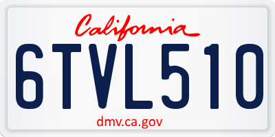 CA license plate 6TVL510