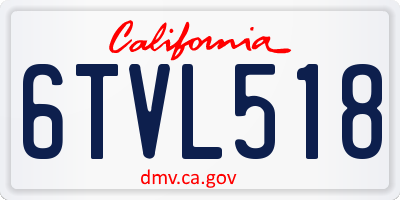 CA license plate 6TVL518