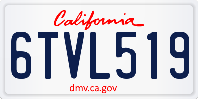 CA license plate 6TVL519
