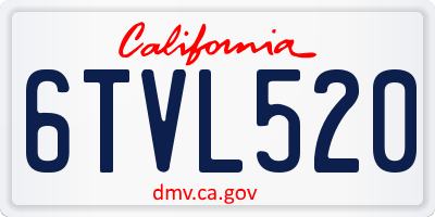 CA license plate 6TVL520