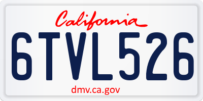 CA license plate 6TVL526