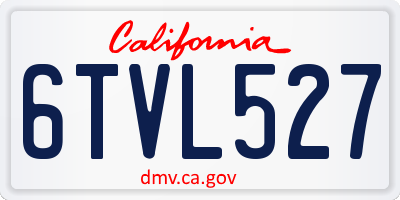 CA license plate 6TVL527