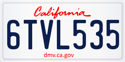 CA license plate 6TVL535