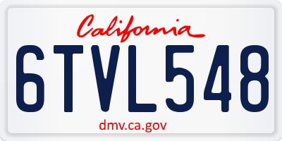 CA license plate 6TVL548