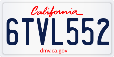 CA license plate 6TVL552